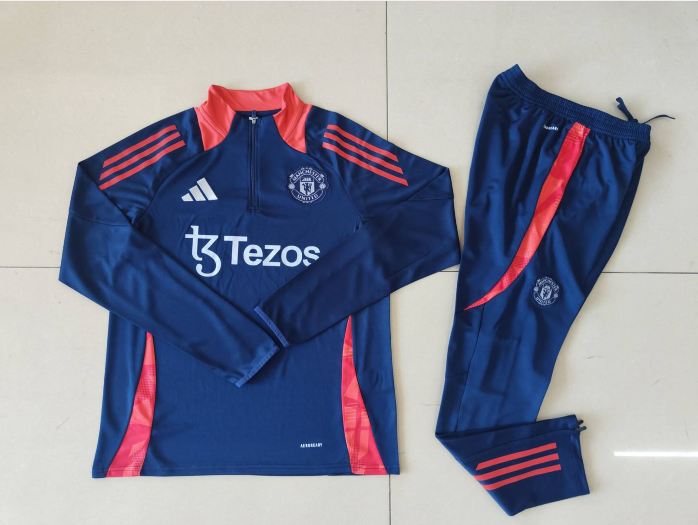 24/25 Manchester United's half-pulled training suit 1:1 Thai quality