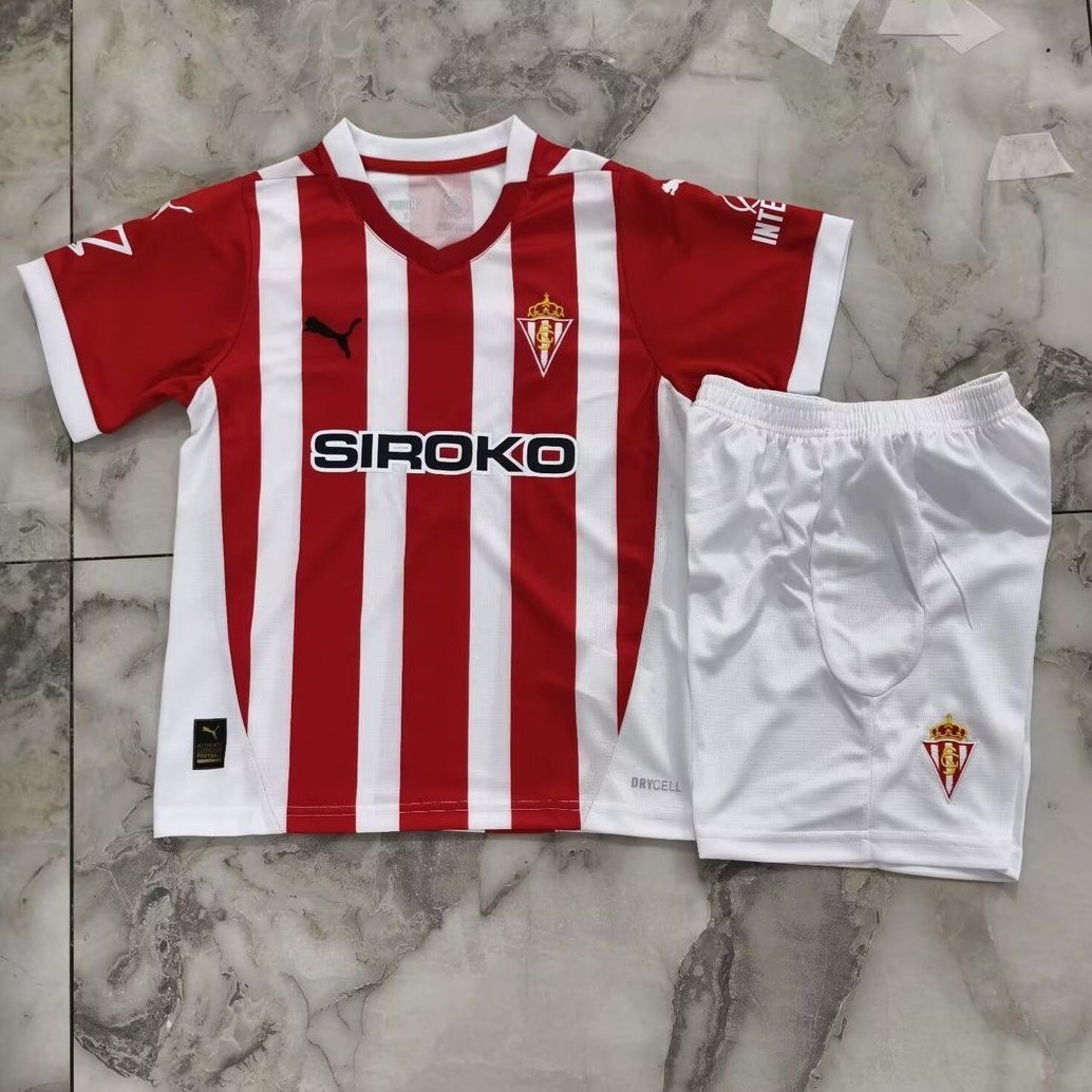 24/25 Sporting De Gijon Kids home Kit 1:1 Thai Quality