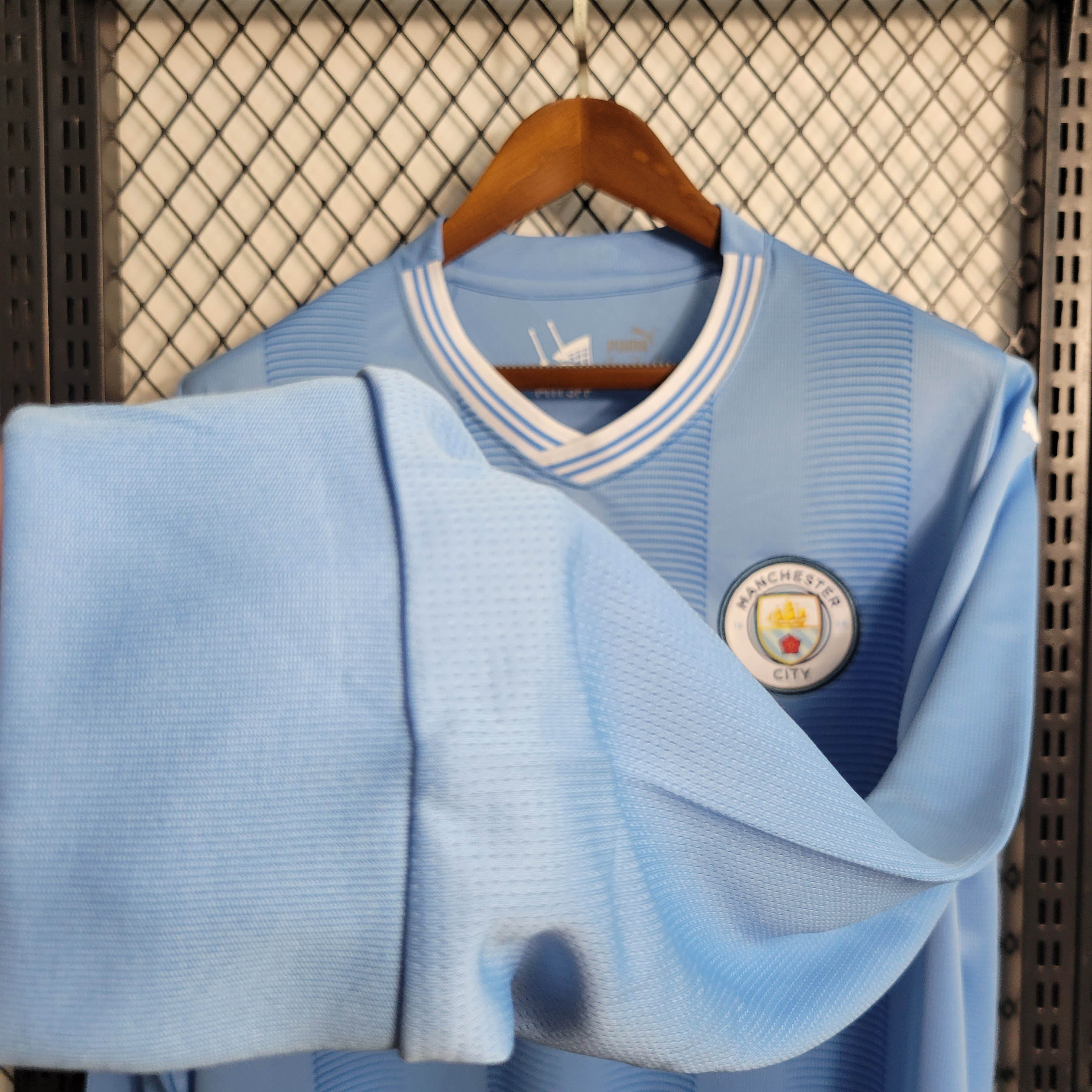 2023/2024 Long Sleeve MCFC Home Football Shirt 1:1 Thai Quality