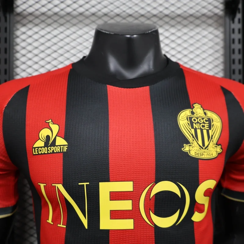 Player Version OGC Nice Home Kit 24/25 Football Jersey 1:1 Thai Quality