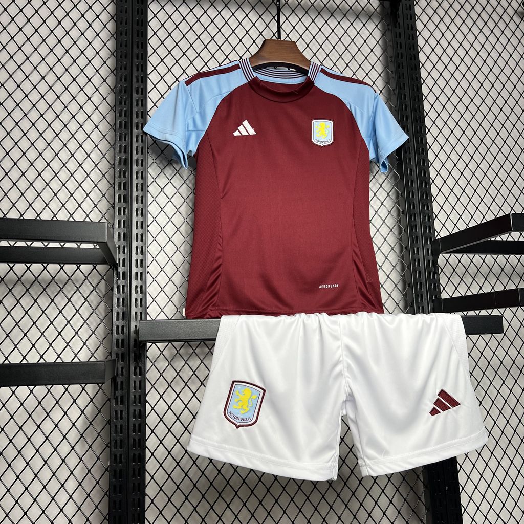 24/25 Aston Villa Home Football Shirt Kids' Sizes