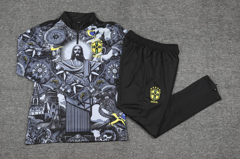 24/25 Brazil Black Special Edition Half-zip Training Jersey 1:1 Thai quality