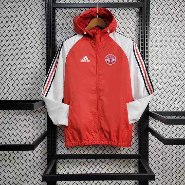 2024 Manchester United Windbreaker Red Color Bars Soccer Jersey