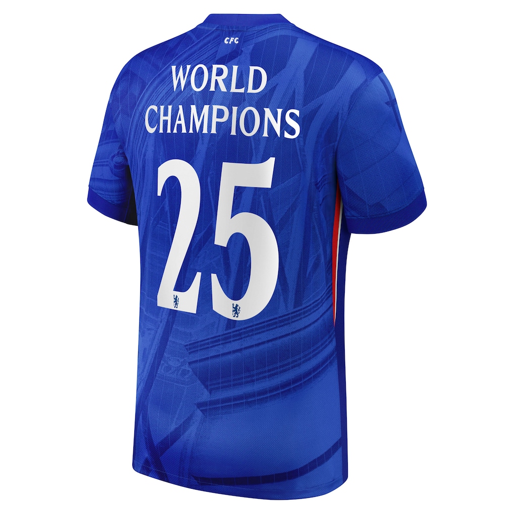 Chelsea Cup Home Stadium Shirt 2025-26 - Kids with World Champions 25 chest badge