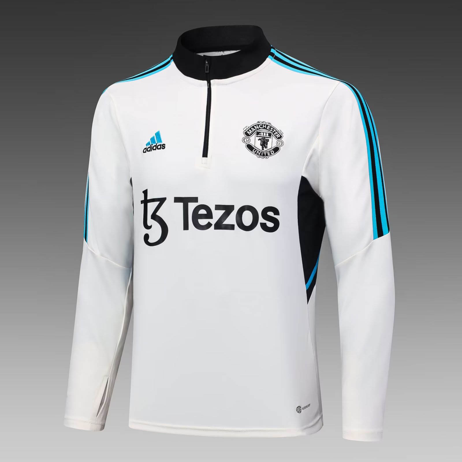 2023/2024 Man Utd Half-Pull Training Suit Off-White Football Shirt 1:1 Thai Quality Set