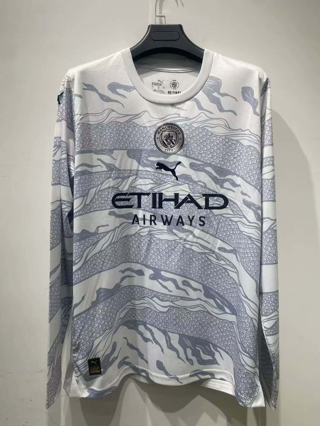 2023/2024 Long Sleeve MCFC Special Edition Grey Football Shirt 1:1 Thai Quality