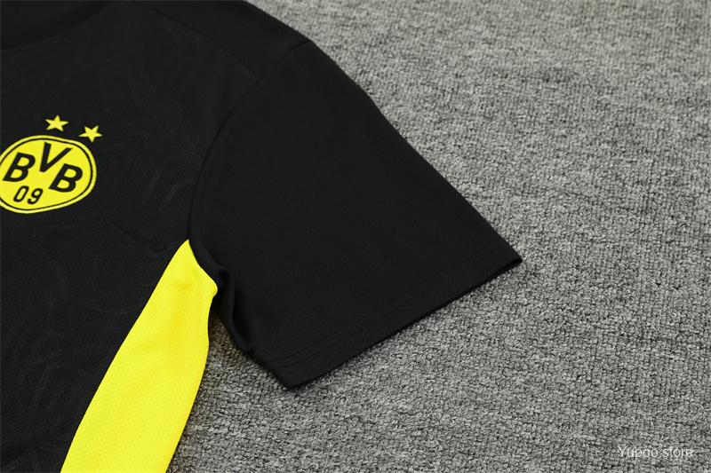 24/25 Borussia Dortmund Black Short Sleeve Jersey+Shorts 1:1 Thai quality