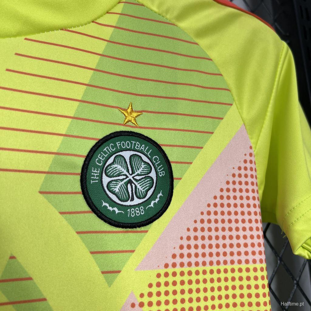 24/25 Kids Celtic Goalkeeper Yellow Jersey 1:1 Thai Quality