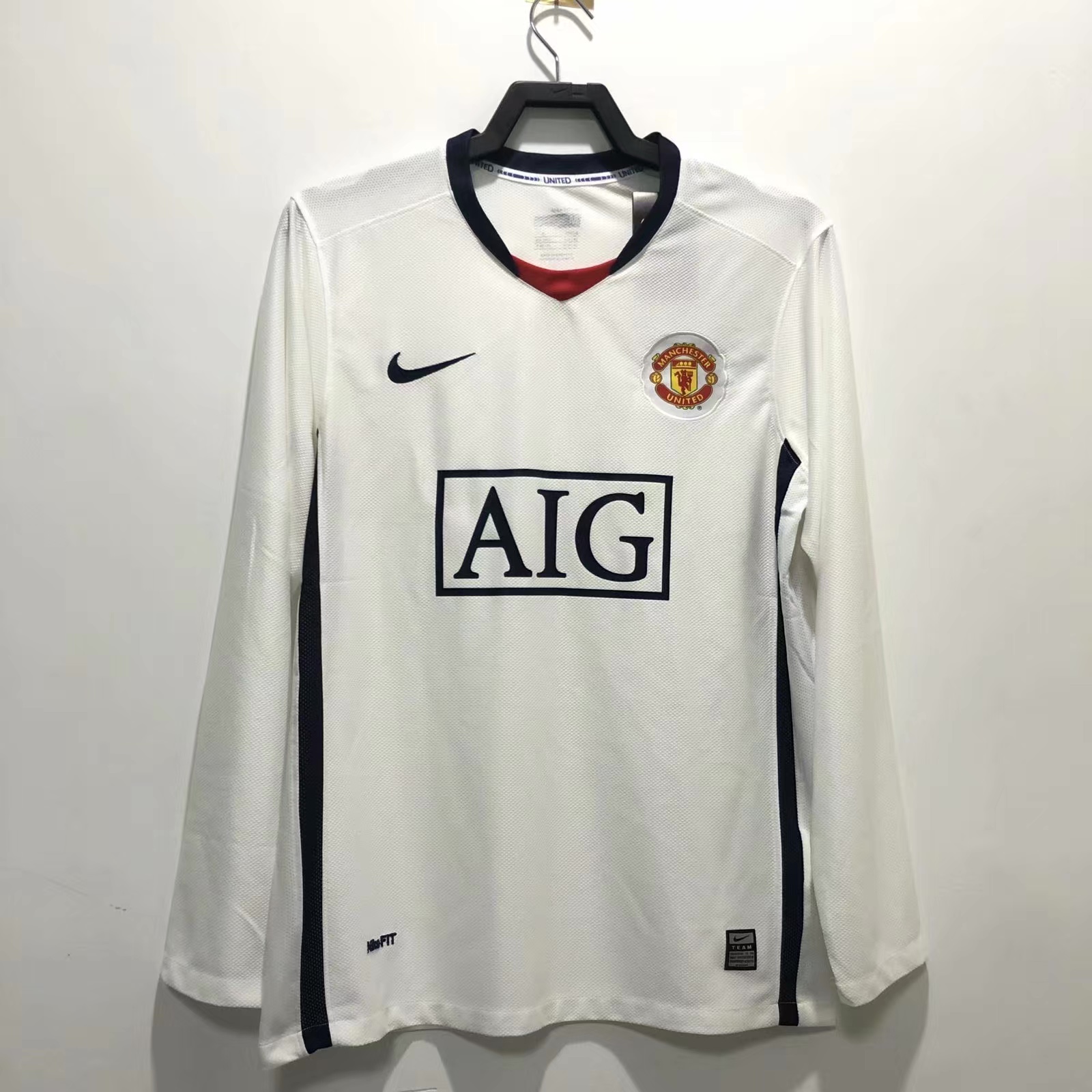 2008-2009 Retro Long Sleeve Manchester United Away League Edition 1:1 Thailand Quality