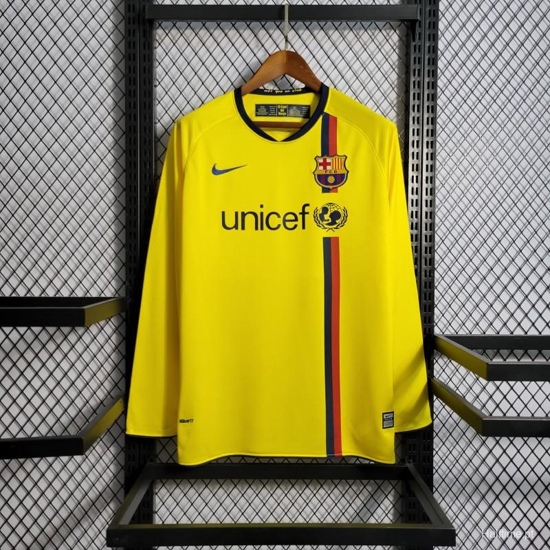 08/09 Retro Long Sleeve Barcelona Away Football Shirt 1:1 Thai Quality