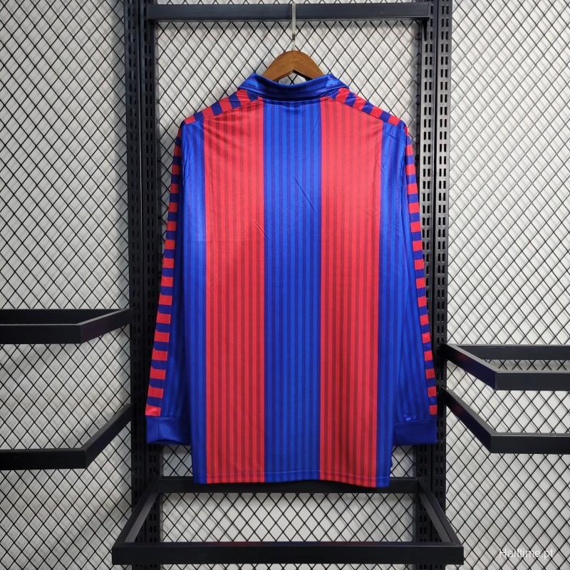 91/92 Retro Long Sleeve Barcelona Home Football Shirt 1:1 Thai Quality