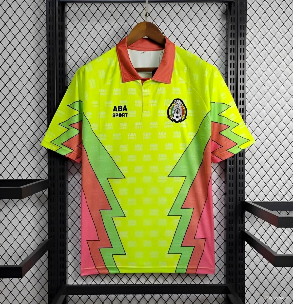 1995 Retro Mexico CAMPOS 9 Home Yellow Jersey
