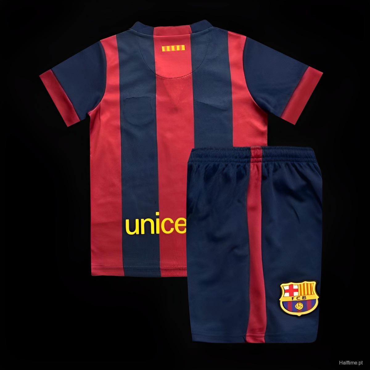 Retro Kids 14/15 Barcelona Home Jersey 1:1 Thai Quality
