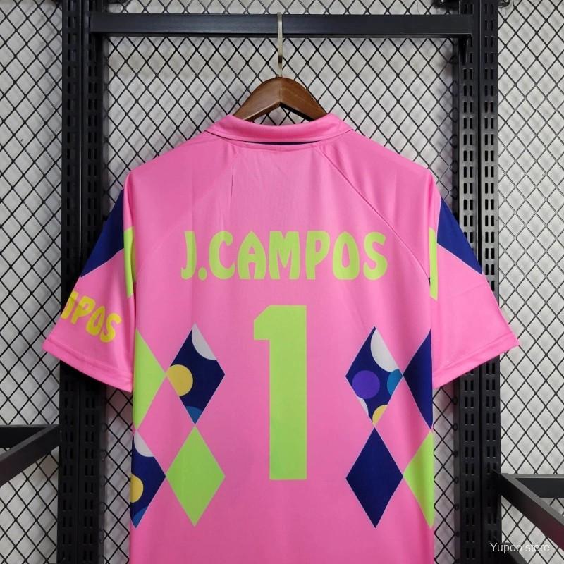 1992/93 Retro  Mexico Goalkeeper CAMPOS 1 Home Pink Jersey