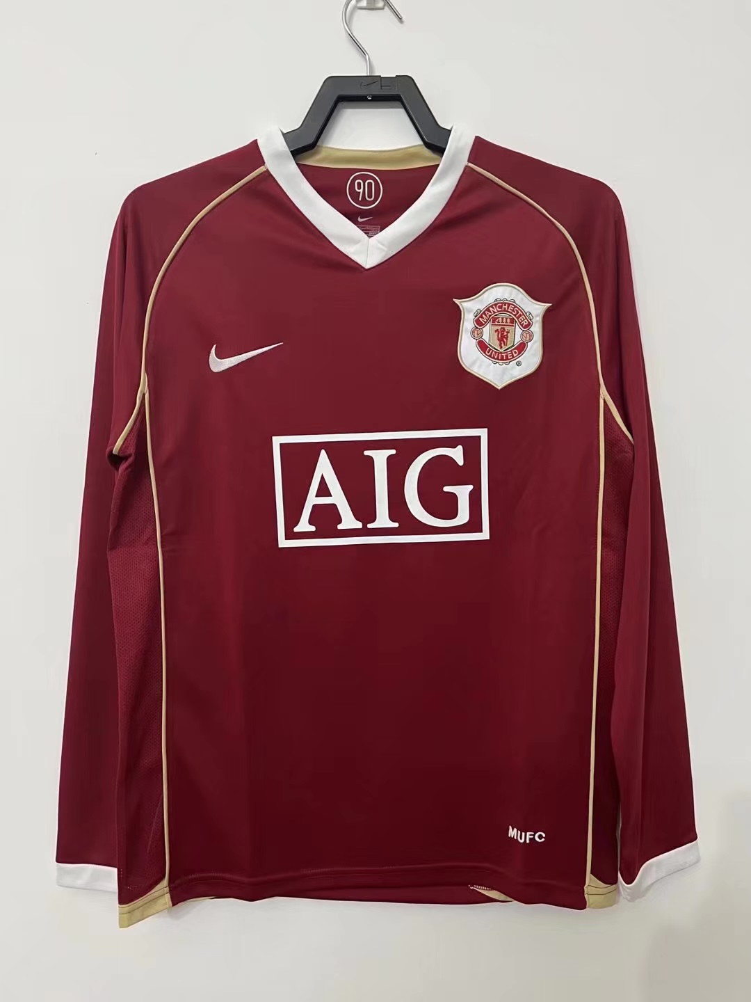 2006-2007 Retro Manchester United Home Long Sleeve Football Jersey 1:1 Thai Quality