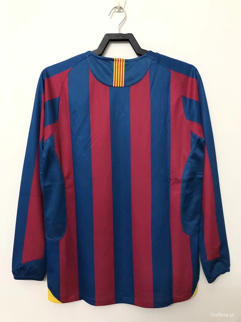 05/06 Retro Long Sleeve Barcelona Home Football Shirt 1:1 Thai Quality