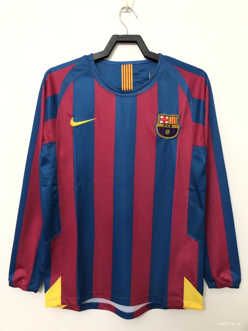 05/06 Retro Long Sleeve Barcelona Home Football Shirt 1:1 Thai Quality