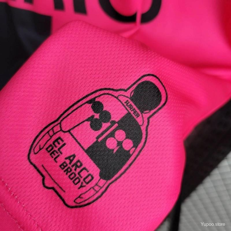 1998 Retro Mexico CAMPOS 1 Home Black Pink Jersey