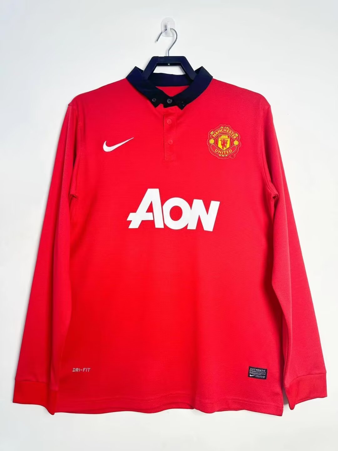 2013-14 Retro Manchester United Home Long Sleeve Football Jersey 1:1 Thai Quality
