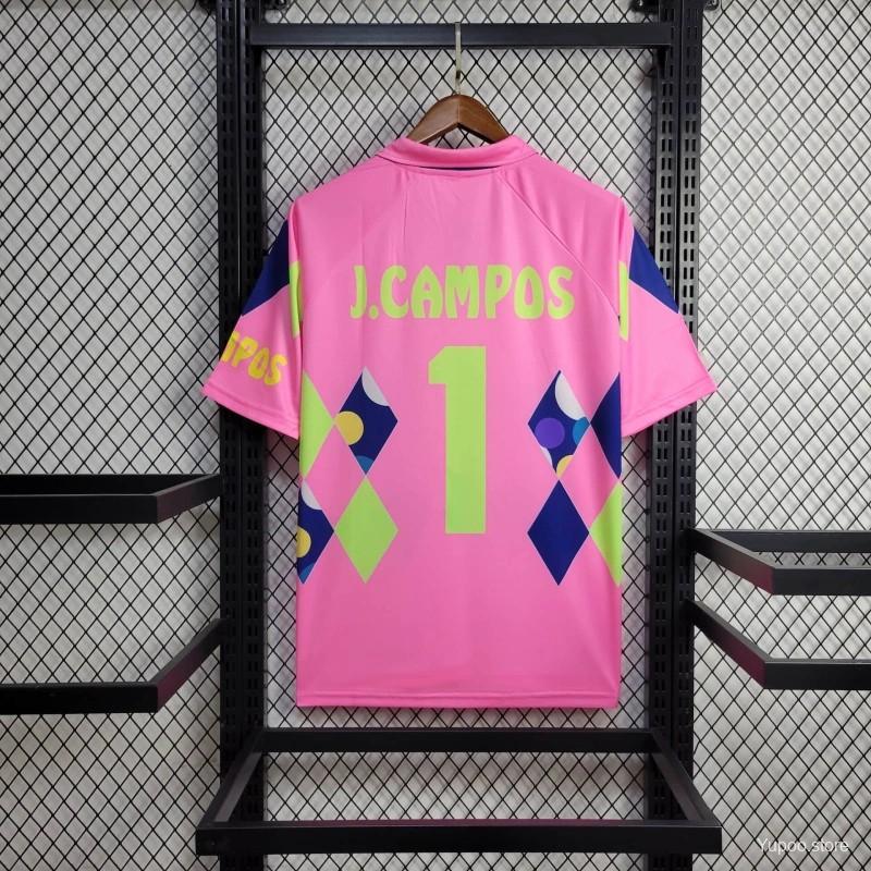 1992/93 Retro  Mexico Goalkeeper CAMPOS 1 Home Pink Jersey