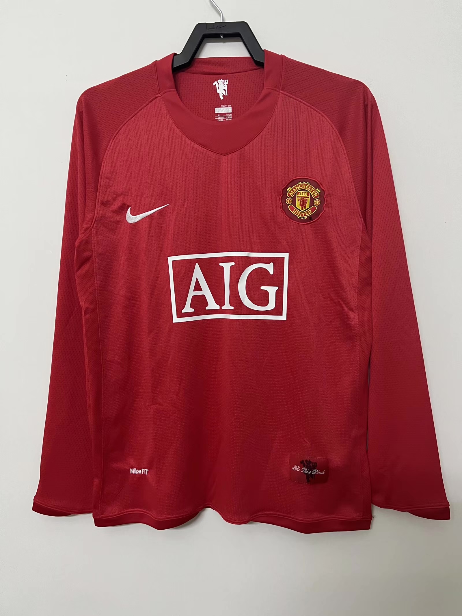 07/08 Retro Manchester United Home League Edition Long Sleeve Football Jersey 1:1 Thai Quality