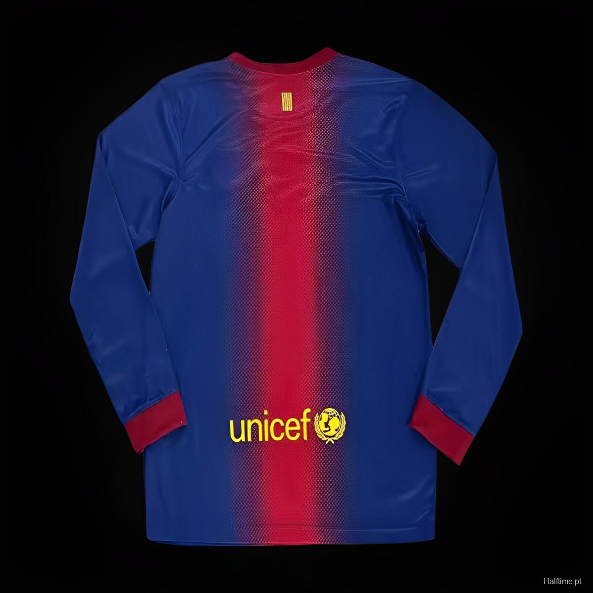 12/13 Retro Long Sleeve Barcelona Home Football Shirt 1:1 Thai Quality