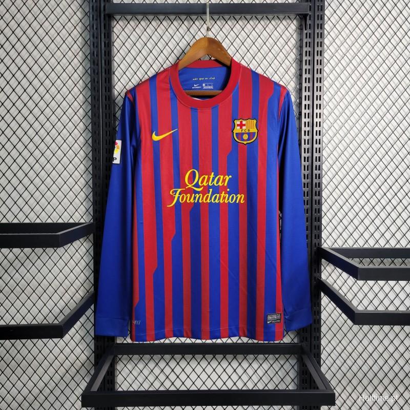 11/12 Retro Long Sleeve Barcelona Home Football Shirt 1:1 Thai Quality