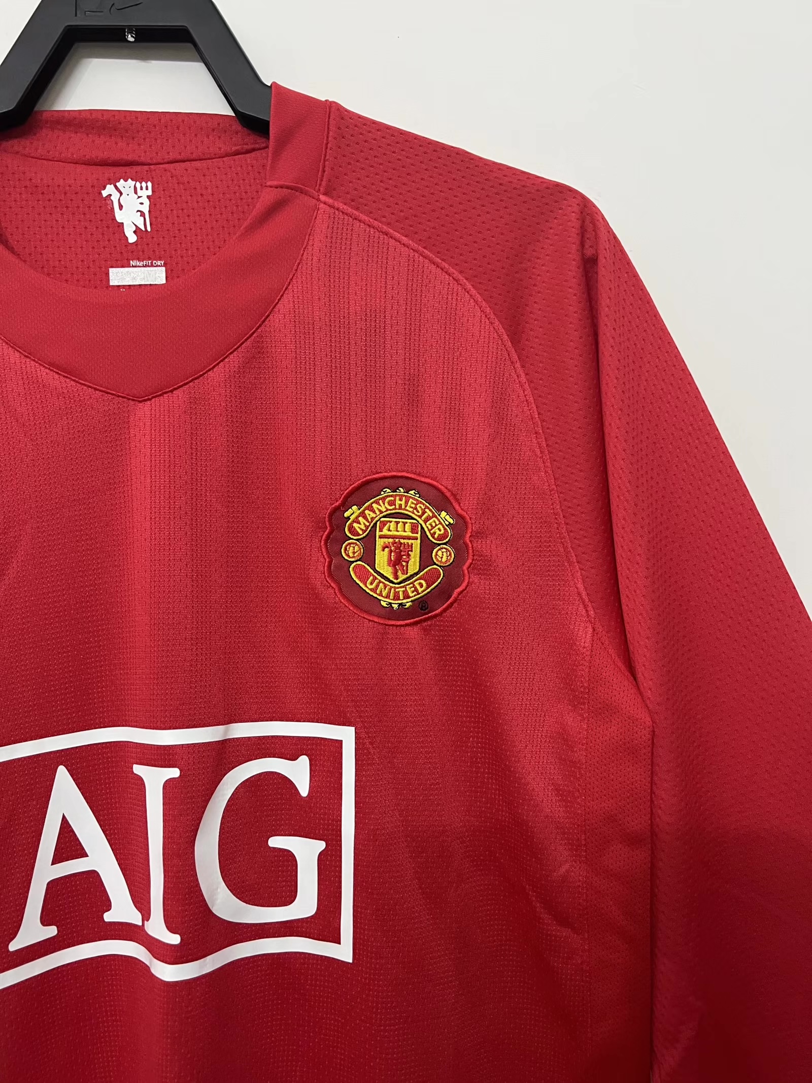 07/08 Retro Manchester United Home League Edition Long Sleeve Football Jersey 1:1 Thai Quality
