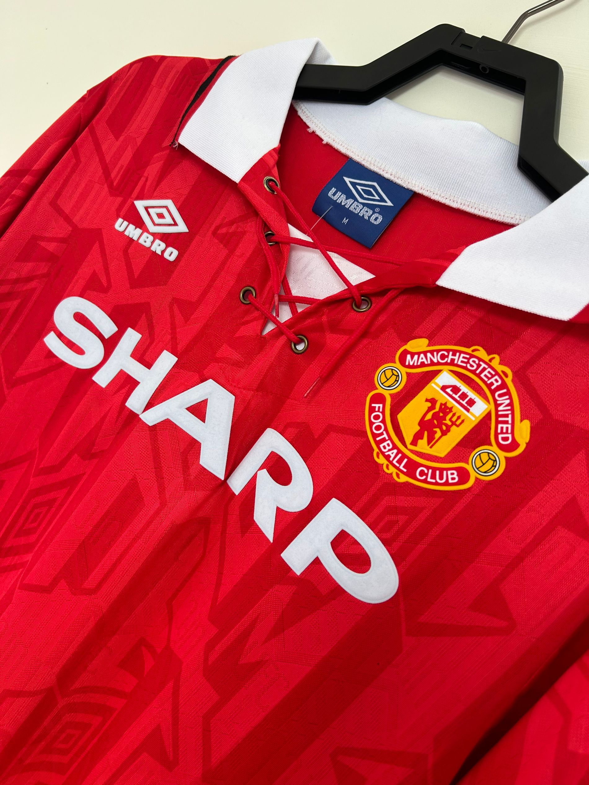 1992-94 Retro Manchester United Home Long Sleeve Football Jersey 1:1 Thai Quality