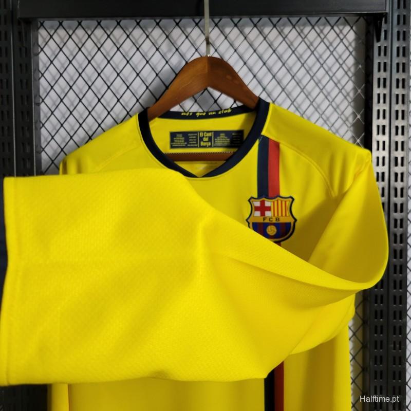 08/09 Retro Long Sleeve Barcelona Away Football Shirt 1:1 Thai Quality