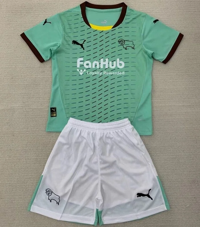 Kids version 2024/2025 Derby County Away Football Shirt 1:1 Thai Quality