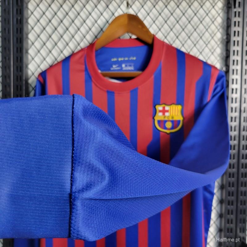 11/12 Retro Long Sleeve Barcelona Home Football Shirt 1:1 Thai Quality