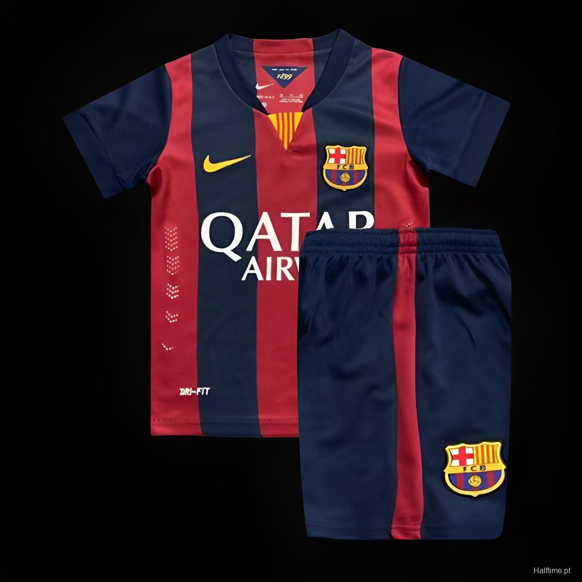 Retro Kids 14/15 Barcelona Home Jersey 1:1 Thai Quality