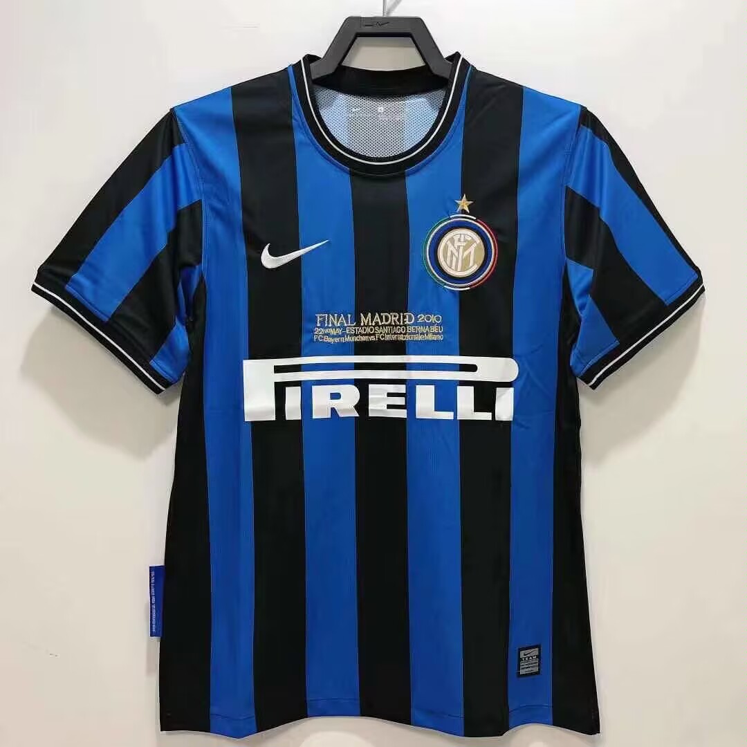 2010 Retro Inter Milan Home Blue and Black Football Jersey 1:1 Thailand Quality