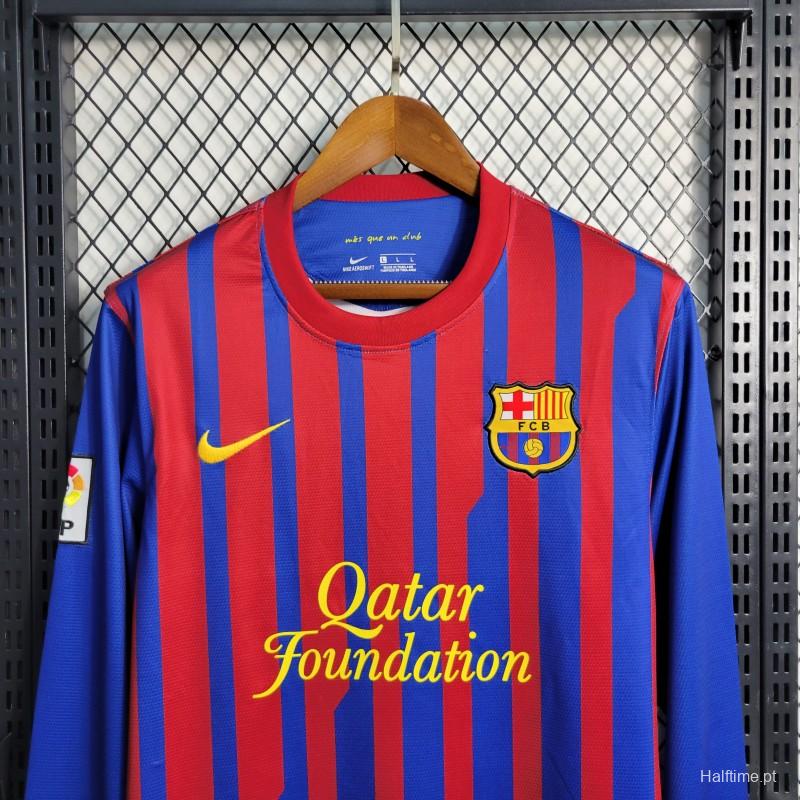 11/12 Retro Long Sleeve Barcelona Home Football Shirt 1:1 Thai Quality