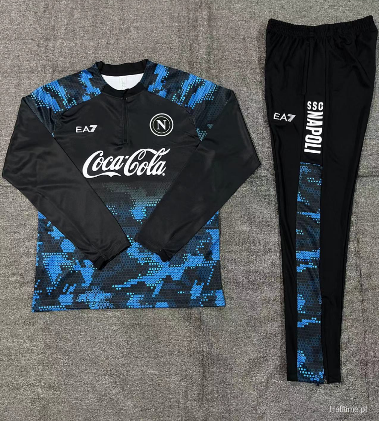 24/25 Napoli Black/Blue Half Zipper Jacket+Long Pants 1:1 Thai quality