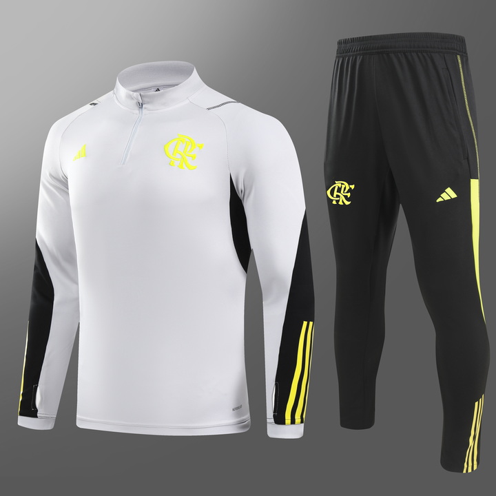 24/25 Flamengo grey half-zip training suit 1:1 Thai quality