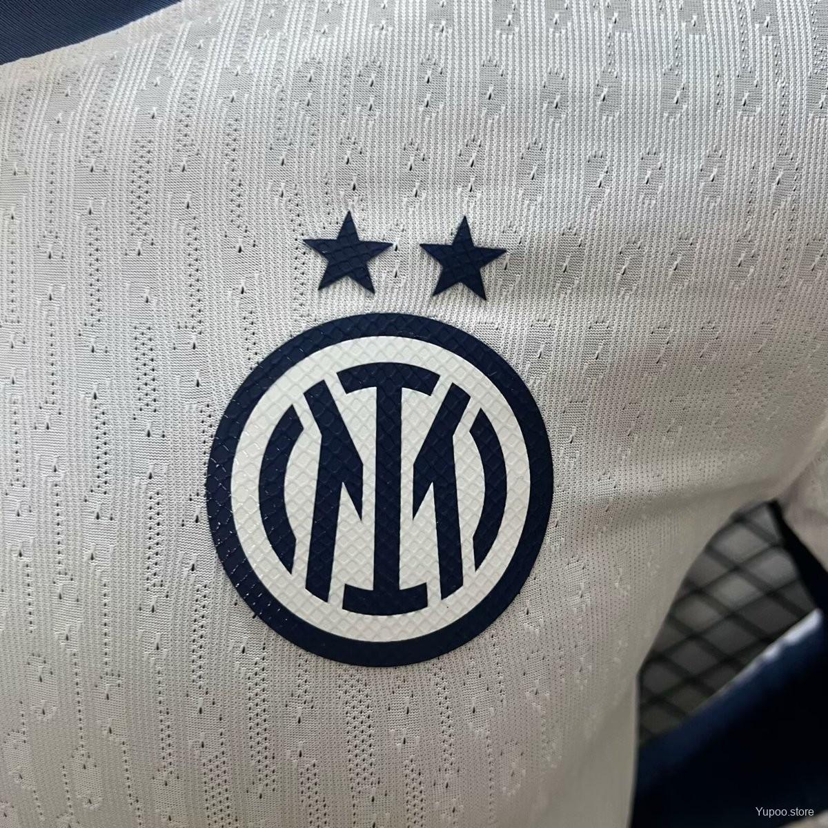 Player Version 24/25 Inter Milan Away White Long Sleeve Jersey 1:1 Thai Quality