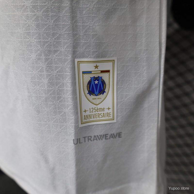 Player Version 24/25 Olympique Marseille 125th Anniversary White Jersey 1:1 Thai quality