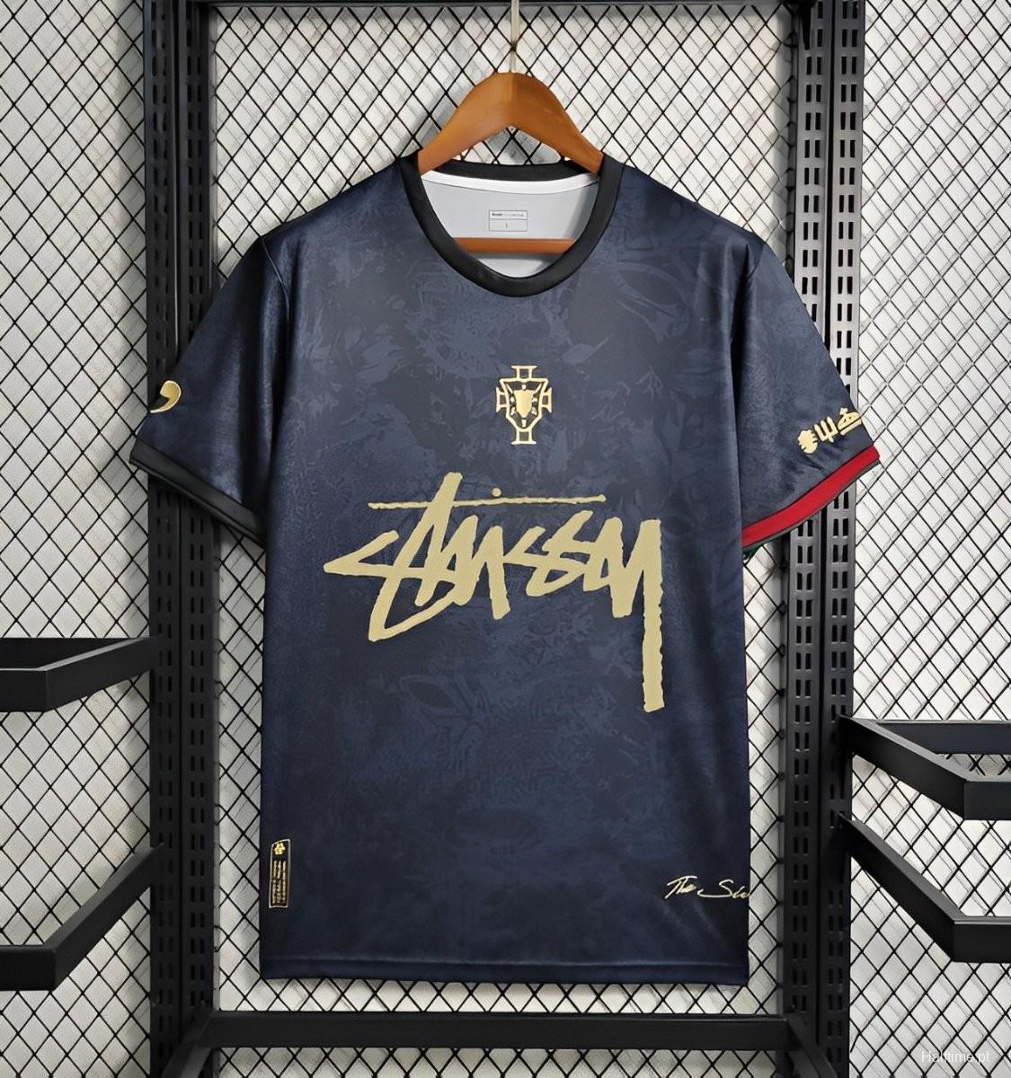 24/25 Portugal x Stussy Black Special Jersey 1:1 Thai Quality