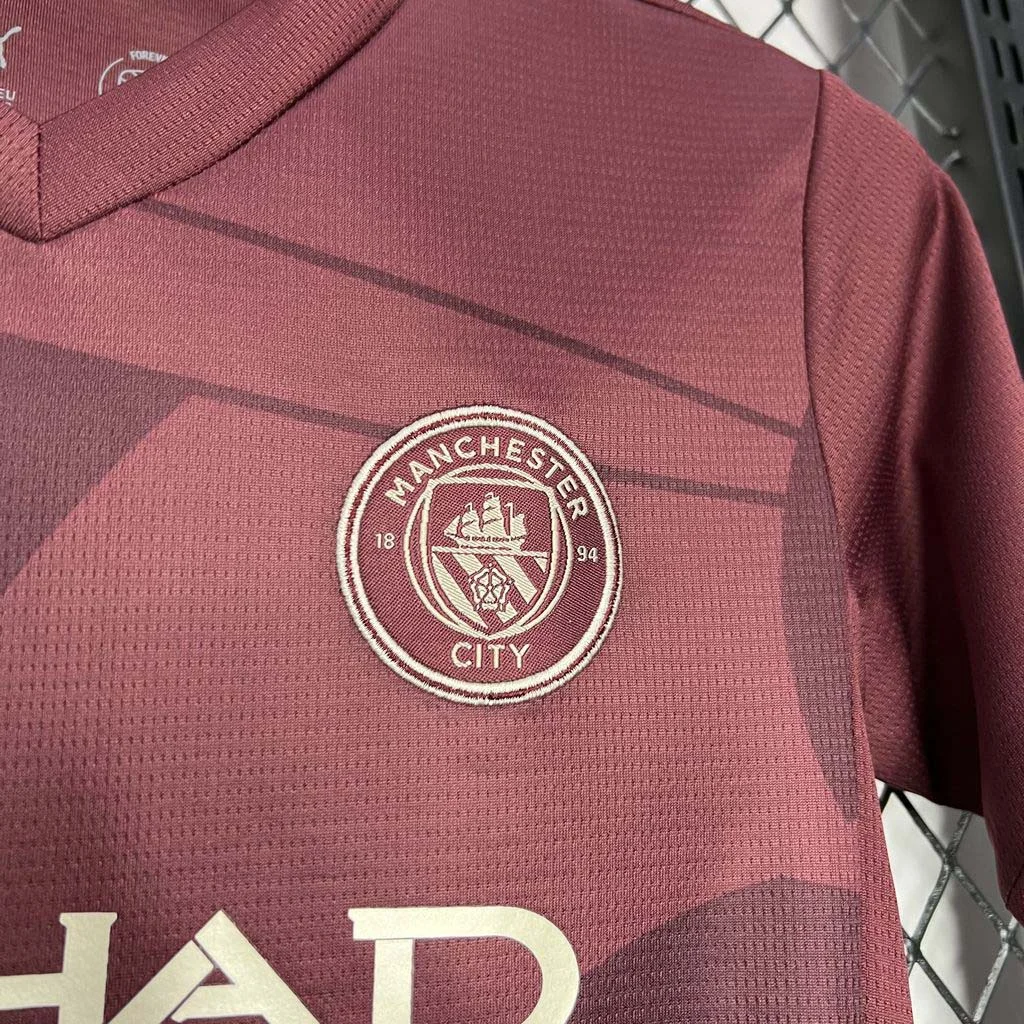 24/25 MCFC Third Away Football Jersey Children's Size 1:1 Thai Quality