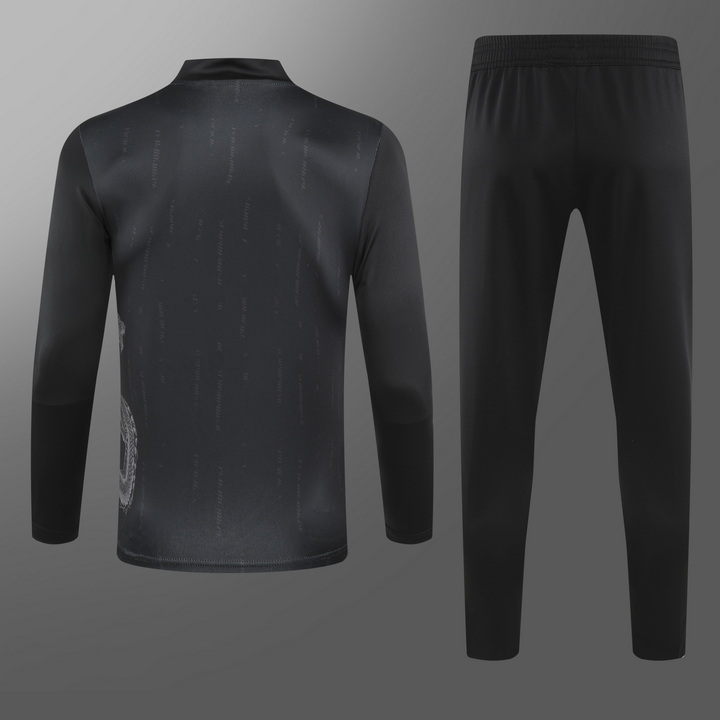 24/25 Real Madrid black special edition half-pull training suit 1:1 Thai quality