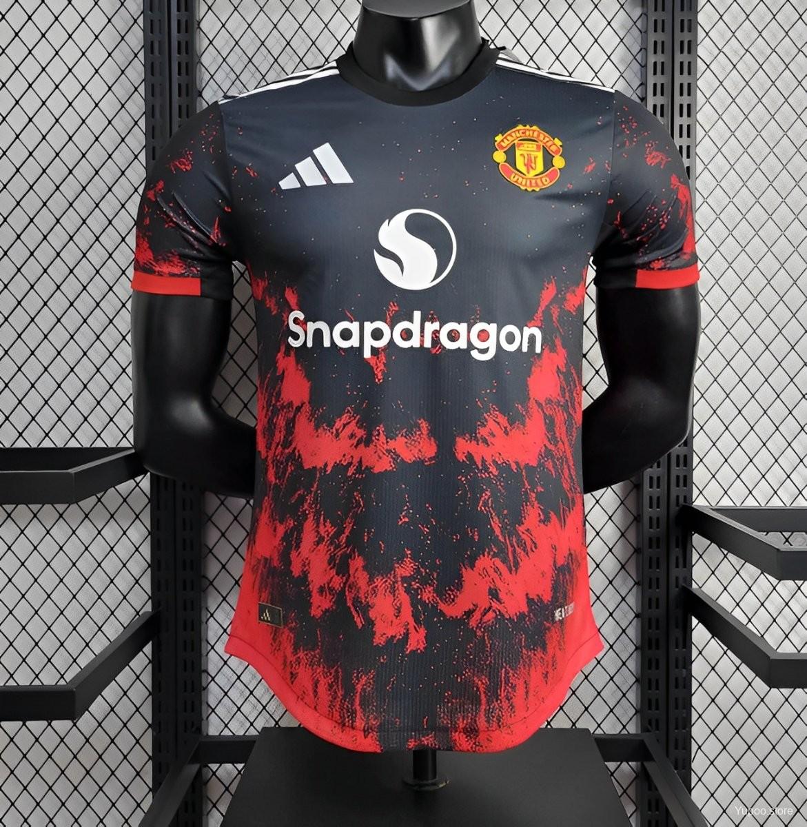 Player Version 24/25 Man Utd Black/Red Special Jersey 1:1 Thai quality