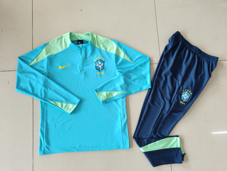 24/25 Brazil green half-zip training suit 1:1 Thai quality