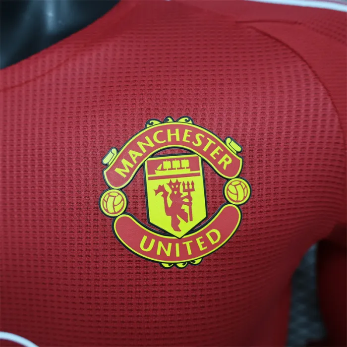 Player Man Utd Home Kit 24/25 Football Jersey Long Sleeves 1:1 Thai quality