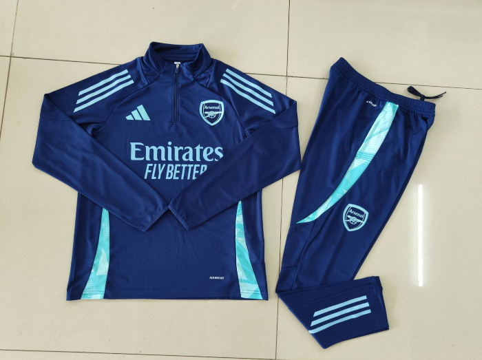 24/25 Arsenal Upper Blue Half Zip Training Top 1:1 Thai quality