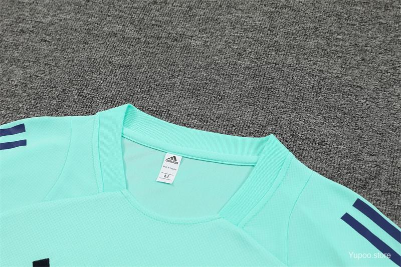 24/25 Real Madrid Lake Blue Short Sleeve Jersey+Shorts  1:1 Thai quality