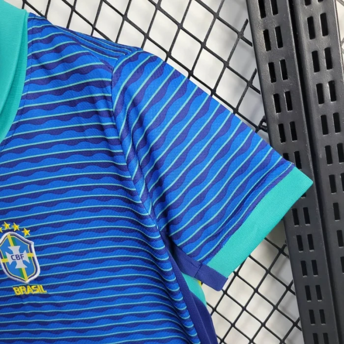 Kids Brazil Away Kit 24/25 Copa America 2024 Football Jersey 1:1 Thai Quality
