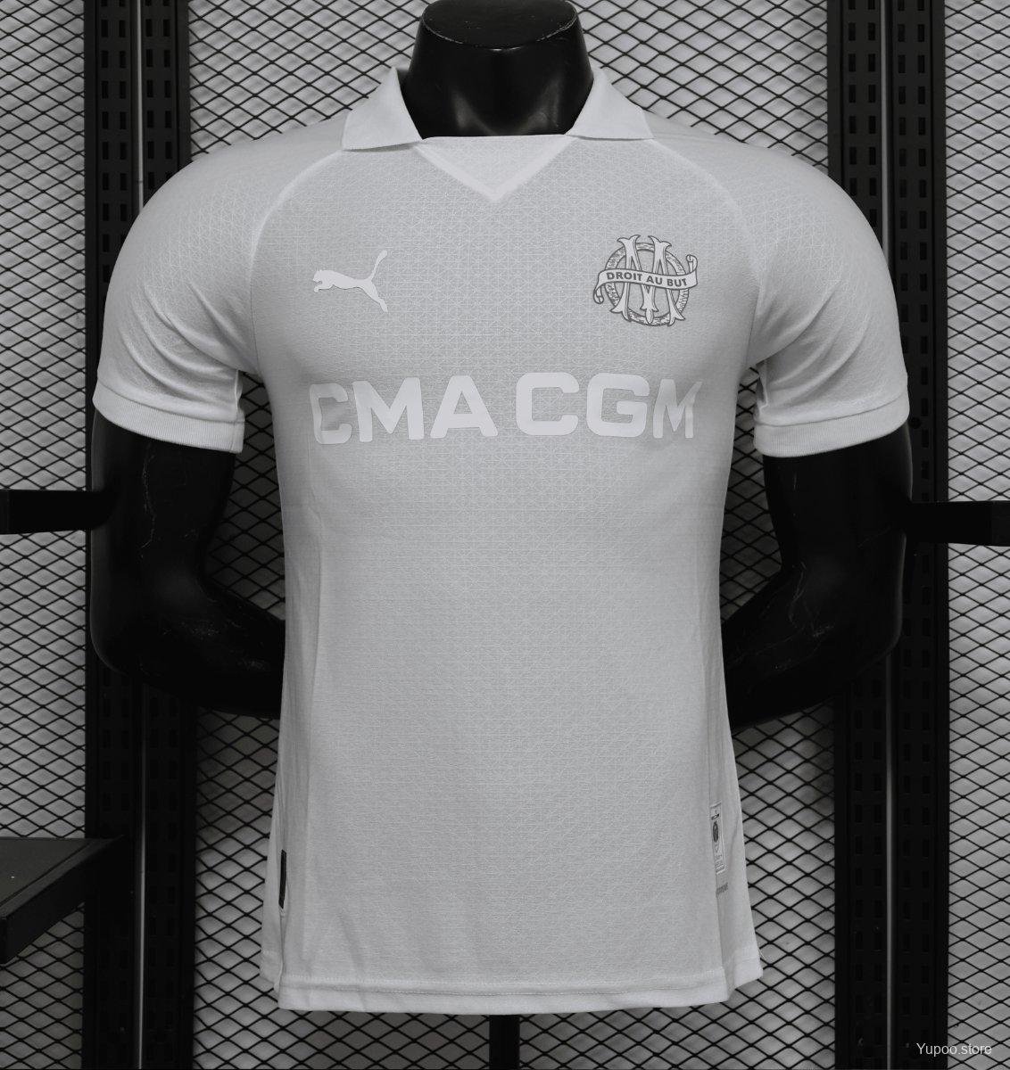 Player Version 24/25 Olympique Marseille 125th Anniversary White Jersey 1:1 Thai quality