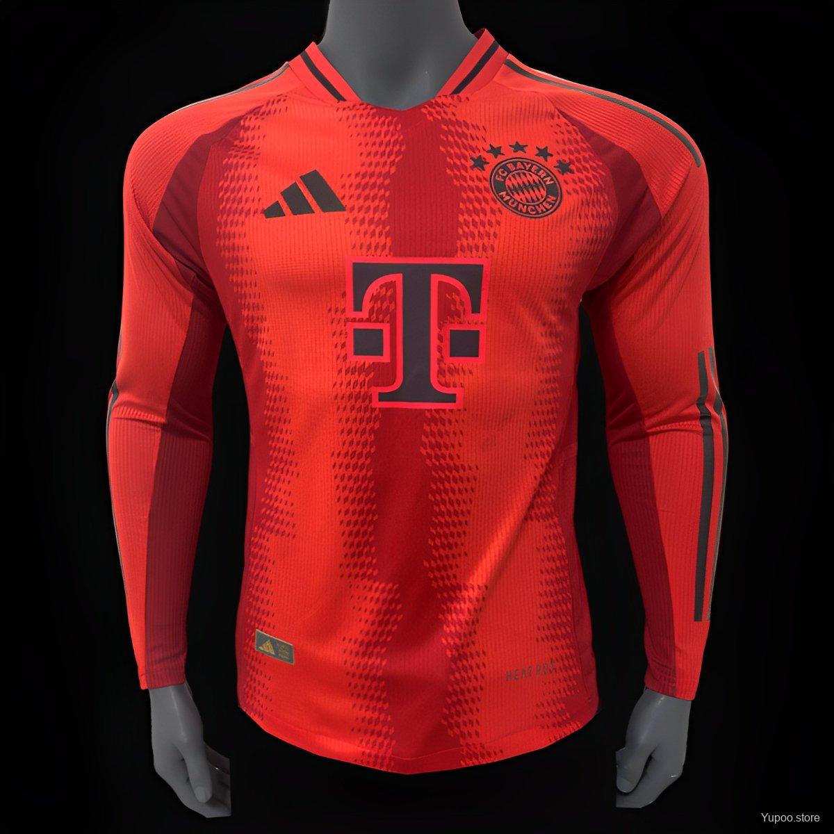 Player Version 24/25 Bayern Munich Home Long Sleeve Jersey 1:1 Thai Quality